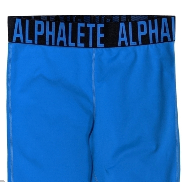 Alphalete Logo Waistband Criss Cross Ankle Leggings High Rise - Picture 3 of 6